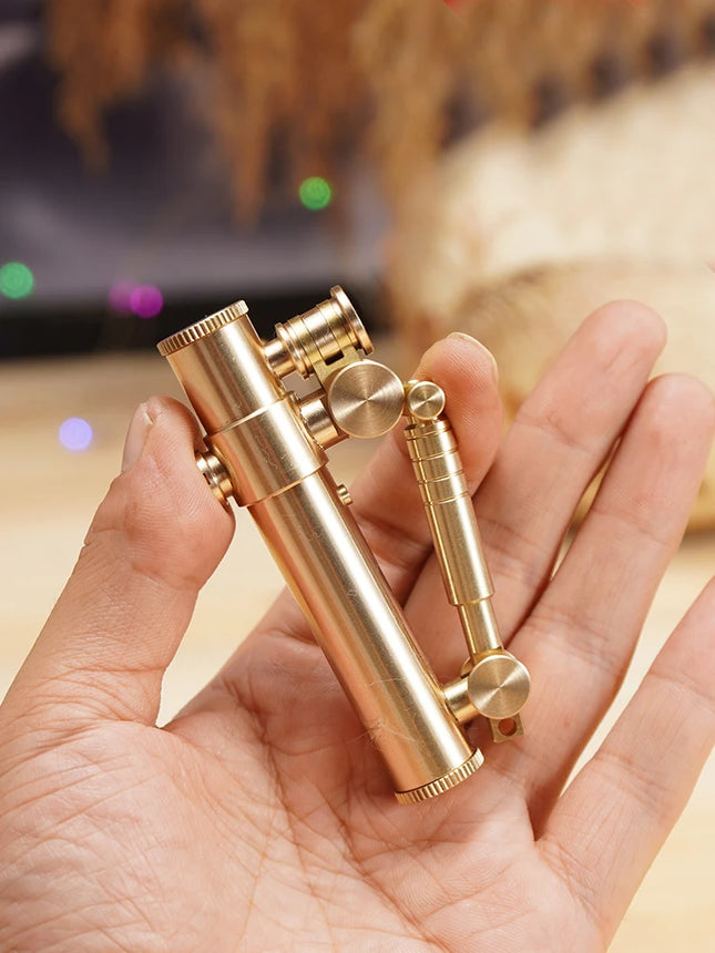 Metal Brass Cigarette Lighter Men Gift Unique Lighters Japanese Novel Mechanical Press Ignition Fuel Gasoline Lighter