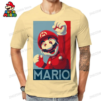 Men's -shir T Shirt Man 2024 110-6XL Super Mario Fashion Men's Children's T-Shirt Summer Parent-child Wear Streetwear Tops Anime