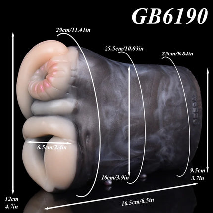 GEEBA New Dual Hole Animal Horse Masturbation Cup Soft Silicone Male Masturbator Realistic Vagina Prostate Massage Pussy Sex Toy