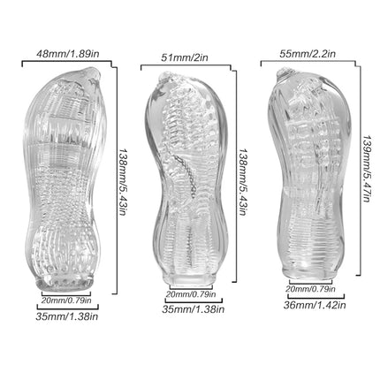 Male Masturbation Soft Rubber Transparent Vaginal Massage Airplane Cup Portable Hidden Male Tool Manual Trainer Adult Sex Toy