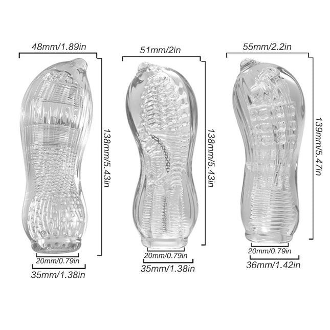 Male Masturbation Soft Rubber Transparent Vaginal Massage Airplane Cup Portable Hidden Male Tool Manual Trainer Adult Sex Toy