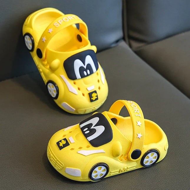 Kids Sandals Hole Children's Shoes Slippers Soft Anti-Skid Cartoon DIY Design Hole Baby Shoes Sandy Beach For Boys Girls