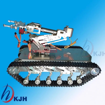 12KG Load Metal Suspension Shock Absorber 2WD Tank Chassis Tracked Robot Car Intelligent Stainless Steel Car with DC Motor