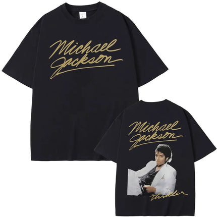 Michael Jackson King of Pop Bad Era Tour T-shirts Men Women Fashion Hip Hop Y2K Short Sleeve T-shirt Casual Cotton Oversized Top