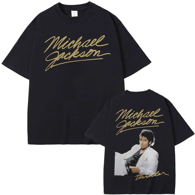 Michael Jackson King of Pop Bad Era Tour T-shirts Men Women Fashion Hip Hop Y2K Short Sleeve T-shirt Casual Cotton Oversized Top