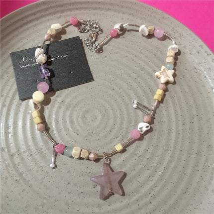 2026 Handmade Resin Star Fruit Ceramic Fish Rice Beads Choker Beaded Necklace For Women Beach Party Aesthetic Charm Jewelry Gift