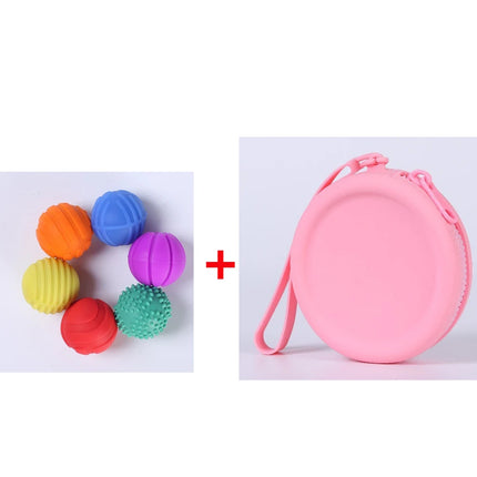 Set of 6 Magnetic Sensory Balls with Storage Bag Silicone Stress Relief Finger Activity Toy