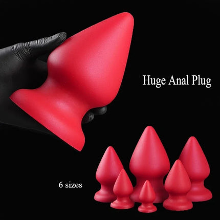 S-XXXL Huge Anal Plug Liquid Silicone Soft Conical Butt Plug Big Anal Dildos for Women Men G-spot /prostate Massage 18+ Sex Toys