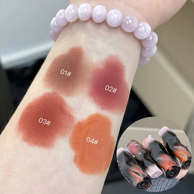QIBEST 1PC Sexy Red Women's Lipstick Long Lasting Waterproof Liquid Lipstick Matte Lip Mud Non-Stick Cup Lip Gloss Tint Makeup