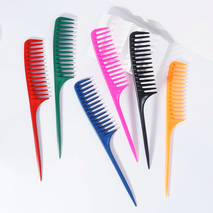 Wide toothed pointed tail comb set, heat-resistant hair styling comb, durable ABS plastic handle, special for real hair wigs