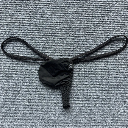 Low Rise Mini G-string Men Sexy Underwear Ice Silk Micro Bikini Trunks Bulge Pouch T-back Thongs Erotic Panties Soft Underpant