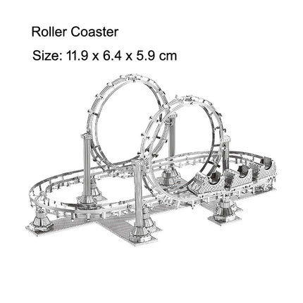 3D Metal Puzzle building Maya Pyramid Merry-Go-Round Drilling well model KITS Assemble Jigsaw DIY Puzzle Gift Toys For Children