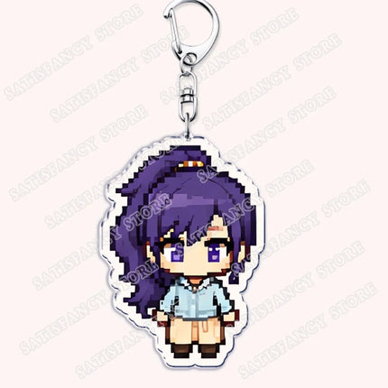 Cute Pixel Chibis Keychains for Accessories Touya Emu Rui Akito Tsukasa Virtual Singers Key Chains Jewelry Keyrings Fans Gifts