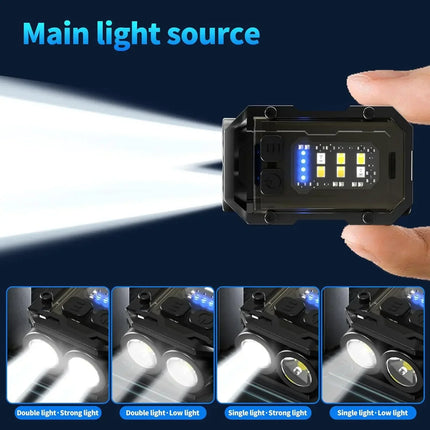 Mini COB Keychain Flashlight,Clip-On Rechargeable EDC Torch Ultra Compact Pocket Light for Hiking Camping Fishing Emergency Gift