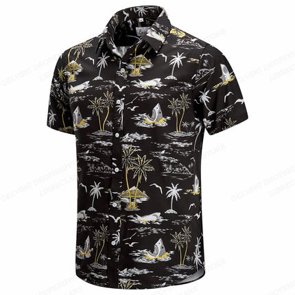 Floral Hawaiian Shirt Tropic Leaf 3d Printed Shirts Men Women Fashion Oversized Blouse Men's Vocation Lapel Shirt Beach Camisas