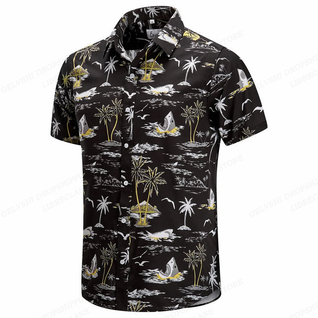 Floral Hawaiian Shirt Tropic Leaf 3d Printed Shirts Men Women Fashion Oversized Blouse Men's Vocation Lapel Shirt Beach Camisas