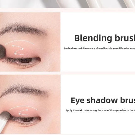 Cloud Porcelain 8-Piece Eyeshadow Brush Set Soft Bristle Blade Edge Eyeshadow Brush Nasal Shadow Brush Eye Makeup Diffusion Brus