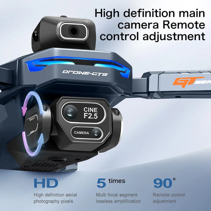 For Genuine GT8 Drone 8K Professional Dual Camera GPS FPV Brushless Motor Optical Flow Hovering Folding Quadcopter RC Dron Toys