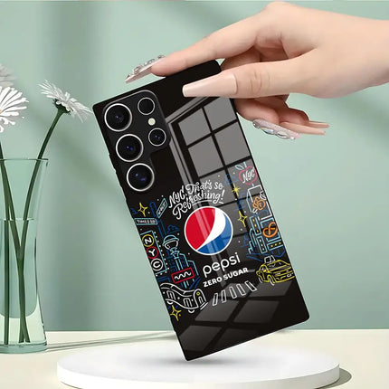 Classic Pepsis Cola Phone Case For Samsung S26 S25 Edge Ultra 23 22 21 20 Ultra Plus S24 Fe Glass Cover