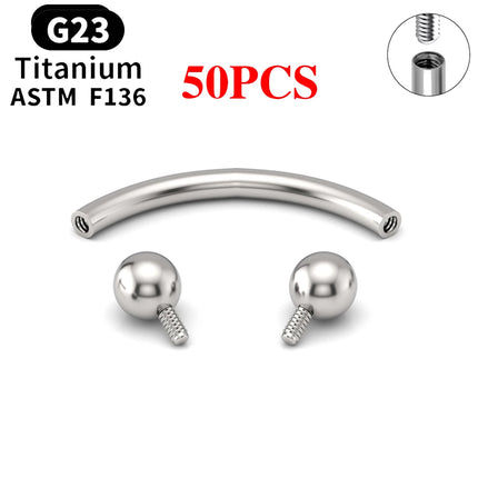 10/50PCS G23 Titanium Piercing Labret Lip Studs 16G CZ Internally Threaded Nose Septum Ring Eyebrow Tragus Cartilage Jewelry