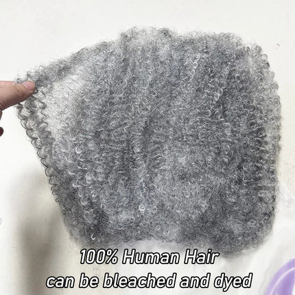20inch 50gram/pack Grey Afro Kinky Human Hair Bulk Micro Twist Braiding QVR Afro Kinky Human Hair Bulk Dreadlock Loks Extensions
