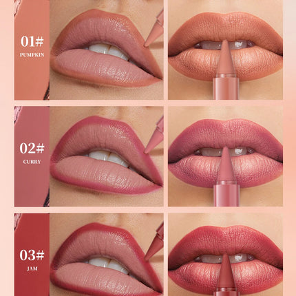 Twist Up Lip Liner Lipstick Pen Multipurpose Powder Blusher Velvet Matte Waterproof Lip Contour Non Stick Cup Lip Rouge Makeup