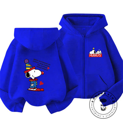 New Style Kids Zipper Hoodie Cute Cartoon Print Autumn Winter Trendy Hooded Street Wear Snoopy Boys Girls 3 14