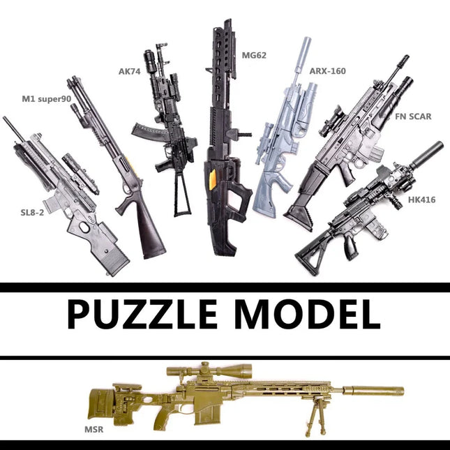 1/6 Assemble Gun Model Machine Gun Submachine Shotgun Sniper Rifle SVD AK47 MP40 MG42 Plastic Assembly Kit 8pcs/set