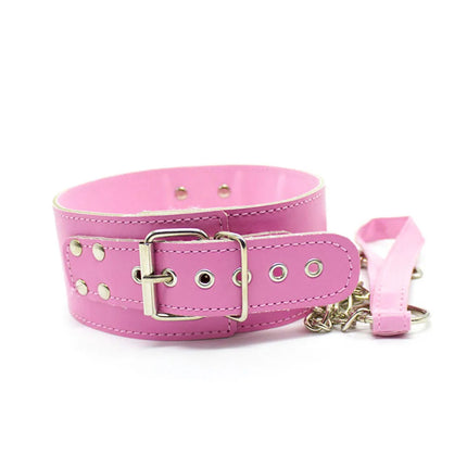 Sexy Collar And Steel Leash Leather Bdsm Fetish Bondage Restraints Adult Game Collars Sex Toys Slave Erotic Neck Ring products