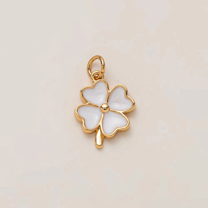 Small Cute Simple Versatile Flower Series Love Flower Clover Small Yellow Flower DIY Pendant charms for jewelry