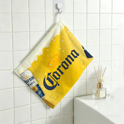 C-Corona E-Extra Beer Polyester Cotton Daily Towel, Hanging Kitchen Hand Wiping Cloth, Durable For Whole House Use