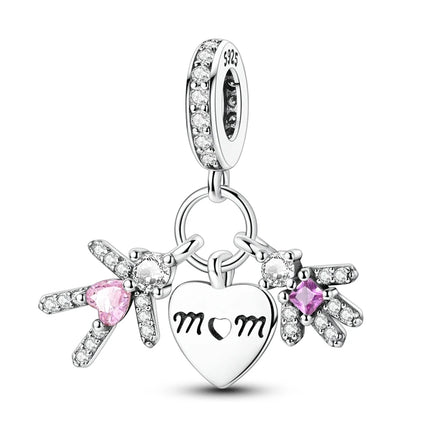 925 Sterling Silver Purple Series Butterfly Aries Gemini Safety Chains Fit Original Bracelet DIY Jewelry Making Gift For Women