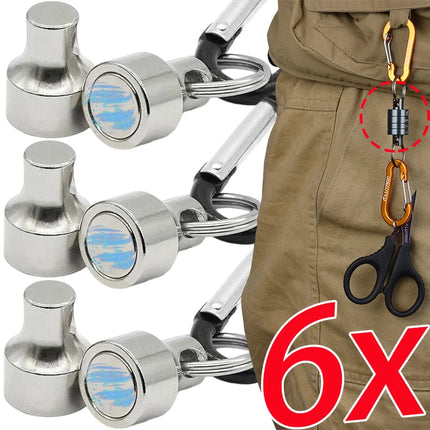 6/2pcs Magnetic Keychain Strong Magnet Carbon Steel Key Holder for Keys Organization Simple Style Outdoor Hiking Protable Tools