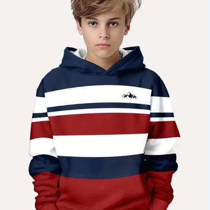Kids Hoodie Gradient Paris 3D Print Graphic Fashion Child Sweatshirt Kids Clothing Round Neck Hoodies for Boy Street Casual Tops