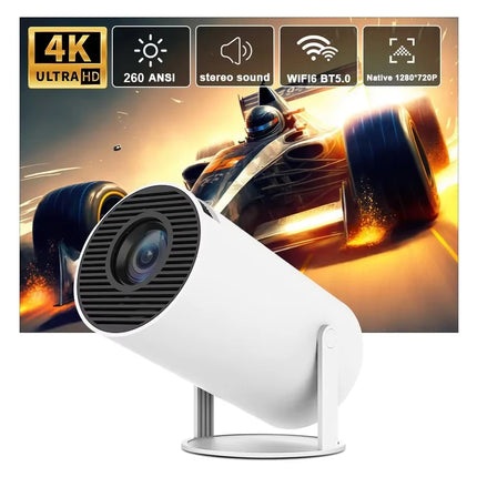 4K Portable 720P Projector 260ANSI Lumens 180° Rotate Home Theater Perfect Christmas Gift Wifi6 BT5.4 Outdoor Portable Projector