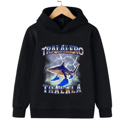 Italian Brainrot Tralala Children's Hooded Sweatshirt Autumn and Winter Warm Character Boys Girls Warm Sweatshirt Fun Clother