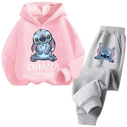 Manga Children Hoodies Stitch Kawaii Pullover Sweatshirt Anime Trucksuit Manga Cartoons Girls Boy Kids Autumn Casual Clothes