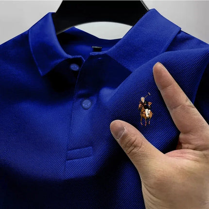 Men's Casual Polo Shirt Trendy Printed Street Wear Short-Sleeved Business Casual Top Quick Drying Breathable Clothing Polo Shirt