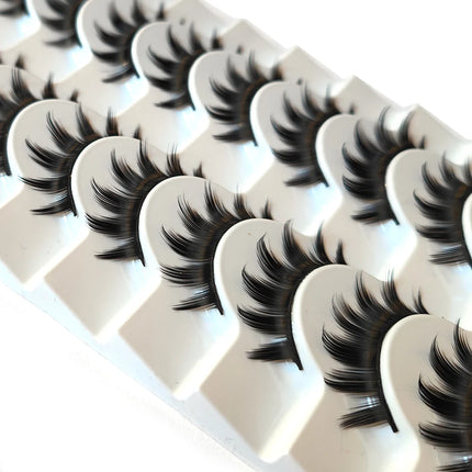 10 Pairs Makeup False Eyelashes 3D Thick Dramatic Looking Faux Mink Eye Lashes Long Handmade Eyelash Cosmetics Tools