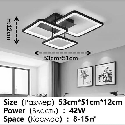 Modern Living Room Acrylic Led Ceiling Lamp Bulb 220v Black Bedroom Study Ceiling Light Home Dining Room Lighting Lustre Fixture