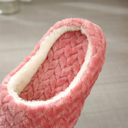 Women Winter Home Fur Slippers Cartoon Cat Non-Slip Soft Warm House Indoor Bedroom Men Couples Boys Girl Memory Foam Floor Shoes