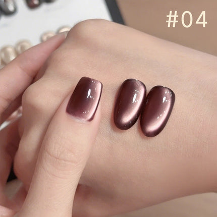 10ML 1-10PCS Winter New Style Hot Selling Black Nails Brown Nails Glass Bead Magnet Cat Eye Nail Polish Nail Set Nail Supplies
