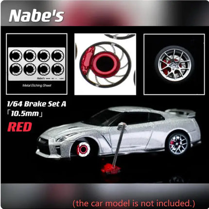 1/64 Chika Nabes Wheels or Brake Caliper 8.9mm 9.7mm 10.5mm Model Car Tires Rim Work S1 VSXX for 1:64 HW Tomy Mini GT Alloy Cars