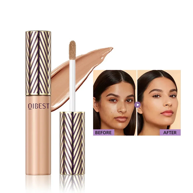QIBEST Concealer Waterproof and Sweat Resistant Long Lasting Concealer Blush Cover Stains Acne Marks and Fade Dark Circles