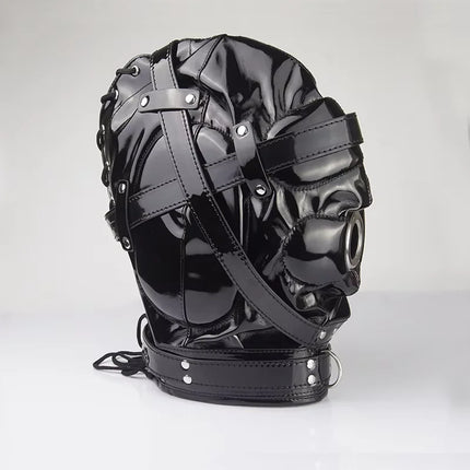 Bdsm Mask With Gag,Gear Bondage,Role Play Hood Padded Blindfold,Sex Toys For Couples,Head Harness SM Products