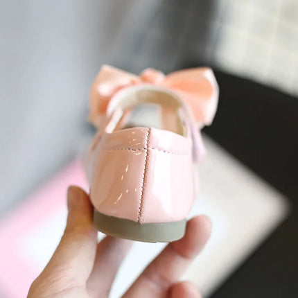 Toddlers Girls Shoes Children's Flats PU Patent Leather Kids Dress Shoes Soft Cute Princess Sweet With Butterfly-knot Bowtie New