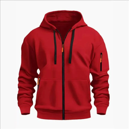 Men's Sweatshirts with Zipper Pockets Thin Solid Color Half Tracksuit Casual Outdoor Hooded Tracksuit Long Sleeves Jacket Coats