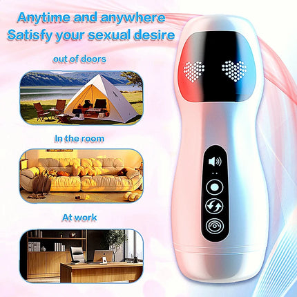 Silicone Automatic Male Masturbator Cup Provides Endurance Exercise Through Vibration Blowjob Functions As Penis Trainer Toy
