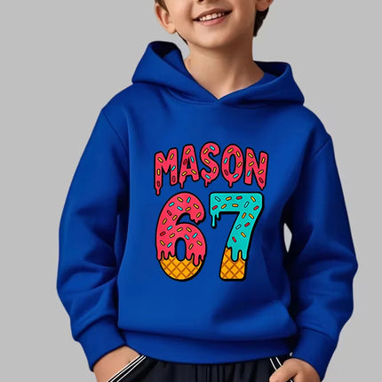 Funny Meme Pullovers Children's Fashion Cute Sweatshirts for Boys Girls Six Seven 67 Brainrot Print Y2k Hoodies Kids Clothes