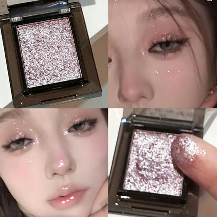 Smoky Blue-gray Eye Shadow Palette Sweet Cool Single Color Mini Eyeshadow Palette Pearl Matte Shimmer Brightening Eyes Makeup